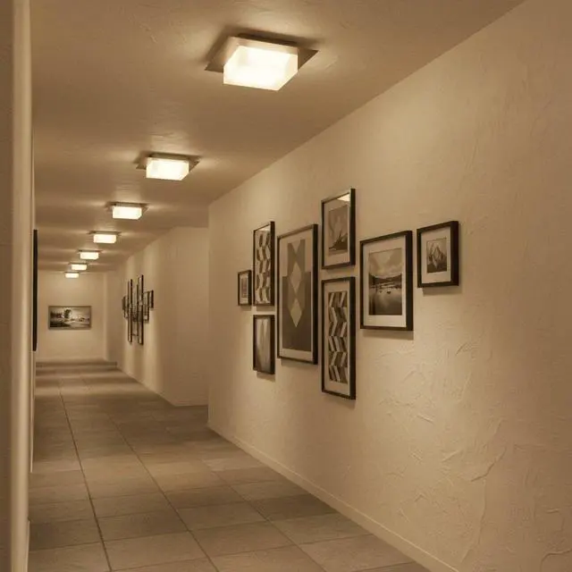 Alt view image 7 of 7 - 8 inch Square Chrome integrated Led Flush Mount