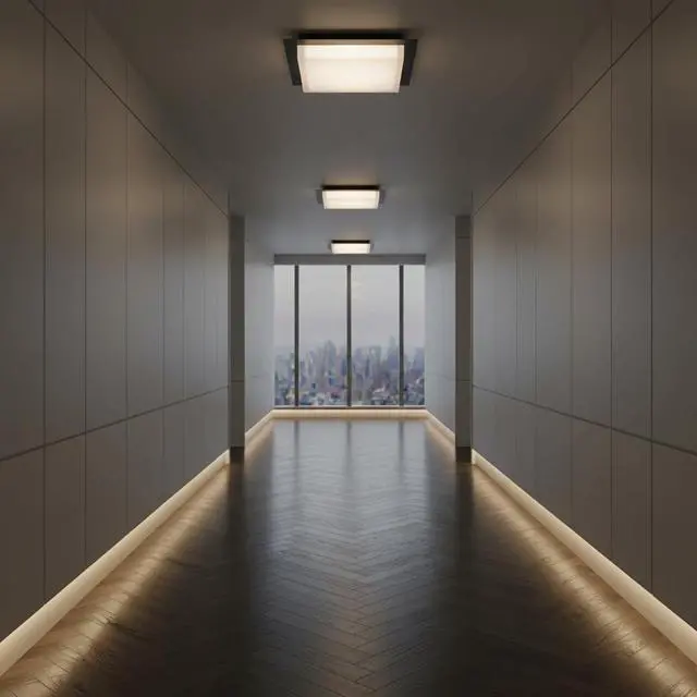 Alt view image 7 of 7 - 14 inch Square Black integrated Led Flush Mount