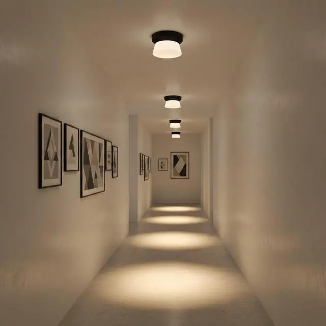 Alt view image 7 of 7 - 7 inch Black integrated Led Flush Mount