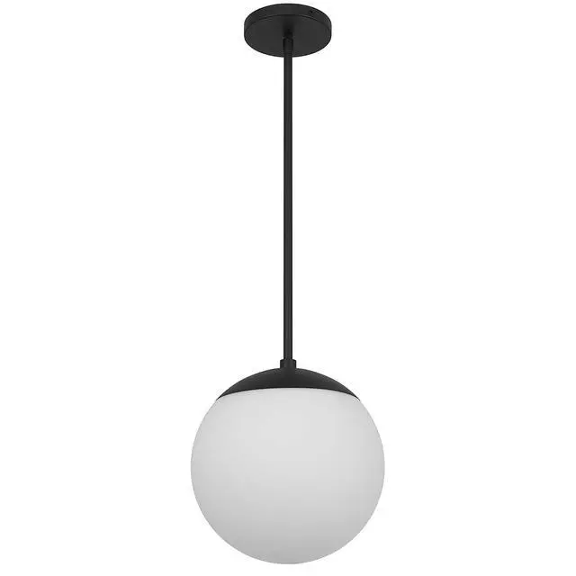 Alt view image 3 of 7 - 10 inch Diameter Etched White Glass Globe integrated Led Pendant