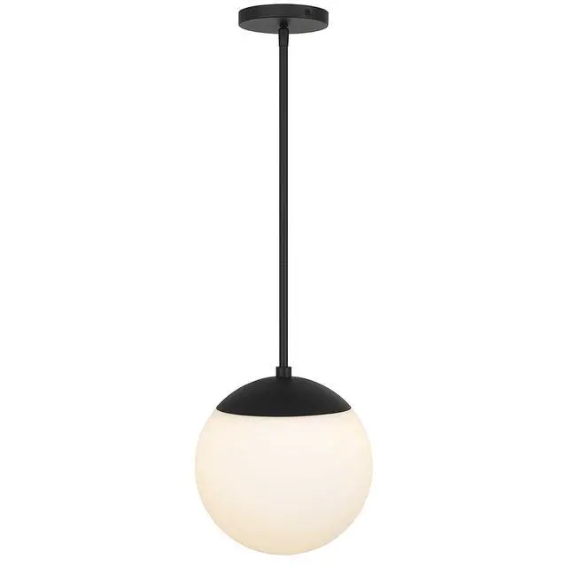 Alt view image 5 of 7 - 10 inch Diameter Etched White Glass Globe integrated Led Pendant