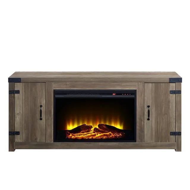 Alt view image 3 of 5 - Rustic Oak Fireplace