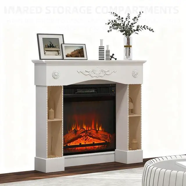 Alt view image 2 of 7 - Freestanding Fireplace Surround With Leg For Electric Fireplaces