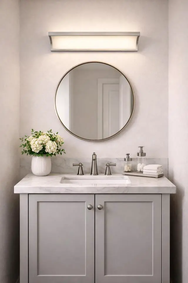 Alt view image 7 of 7 - 24-inches Brushed Nickel integrated Led Modern/Contemporary Bathroom Vanity Light Bar