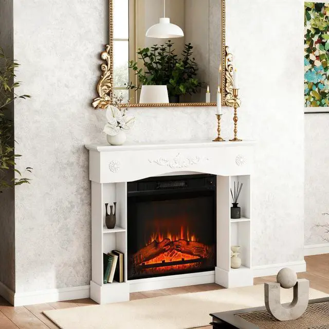 Alt view image 5 of 7 - Freestanding Fireplace Surround With Leg For Electric Fireplaces
