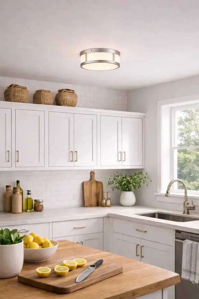 Main image of 10-inches Brushed Nickel intgrated Led Flush Mount Light