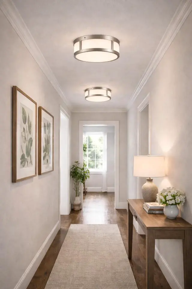 Alt view image 2 of 7 - 10-inches Brushed Nickel intgrated Led Flush Mount Light