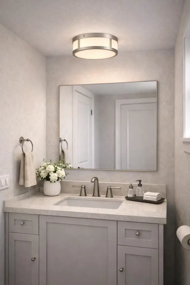 Alt view image 5 of 7 - 10-inches Brushed Nickel intgrated Led Flush Mount Light