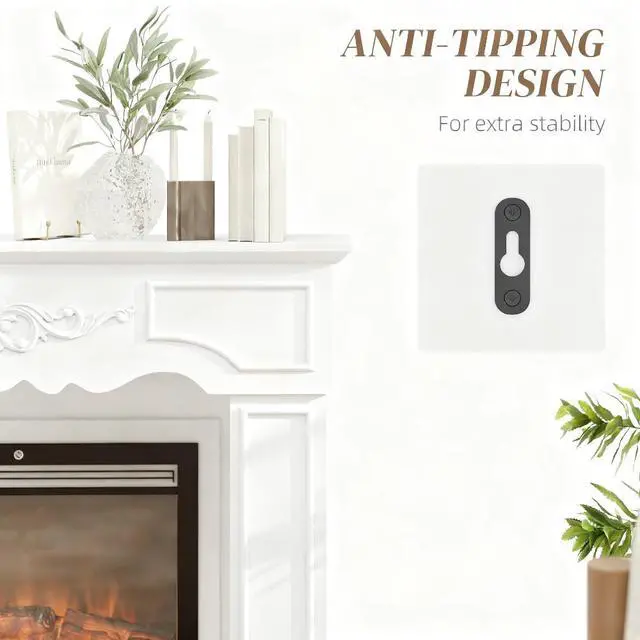 Alt view image 7 of 7 - Fireplace Mantel, Freestanding Fireplace Surround With Leg For Electric Fireplaces