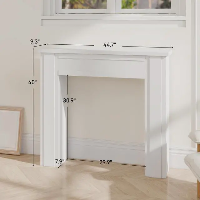 Alt view image 2 of 7 - 1Pcs Fireplace Mantel, Freestanding Fireplace Surround With Leg For Electric Fireplaces
