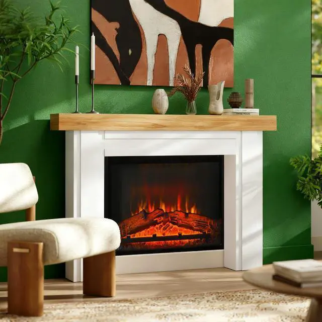 Main image of Fireplace Mantel, Freestanding Fireplace Surround With Leg For Electric Fireplaces