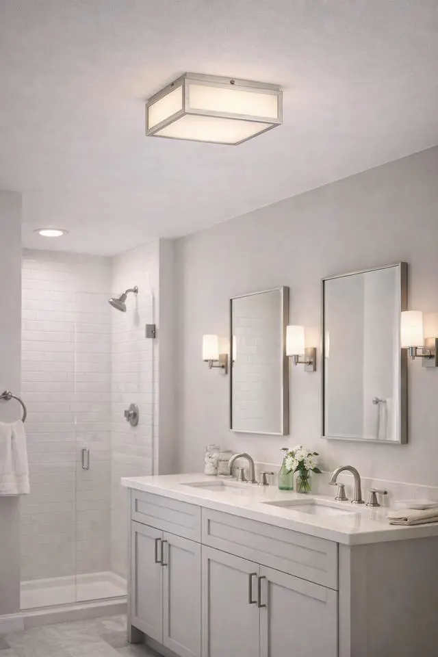 Alt view image 7 of 7 - 10-inches Brushed Nickel integrated Led Flush Mount Light