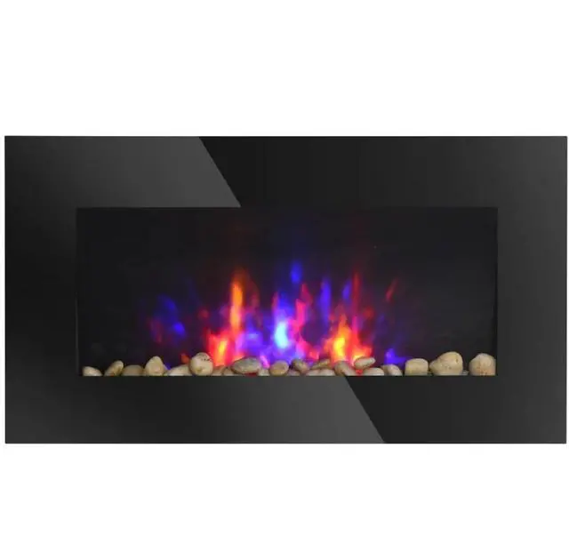 Alt view image 3 of 7 - 7 Color Background Light Wall Fireplace,Electric Wall-Mounted Fireplace With Flame Effect