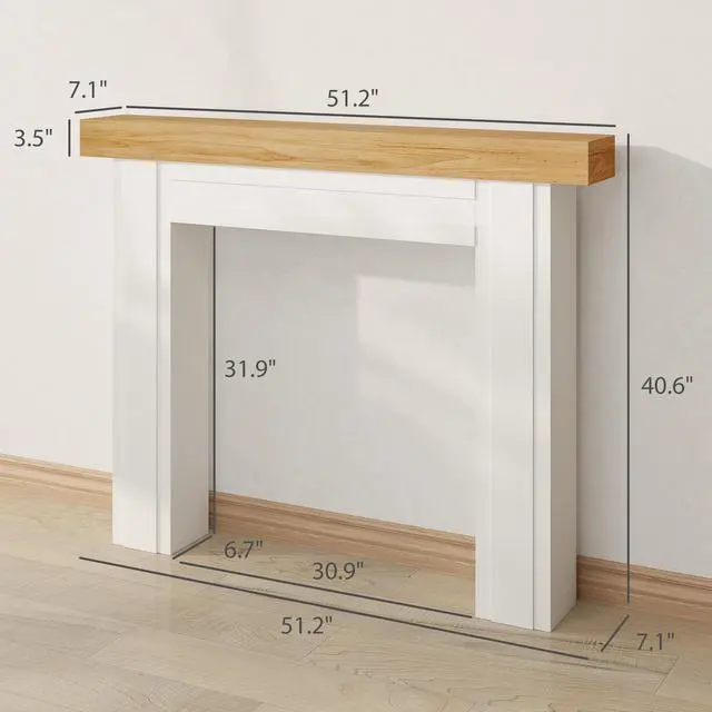 Alt view image 5 of 5 - Fireplace Mantel, Freestanding Fireplace Surround With Leg For Electric Fireplaces