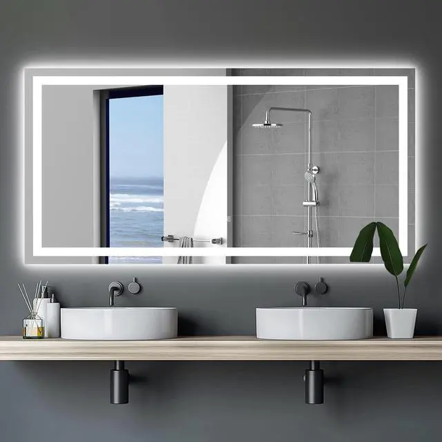 Alt view image 2 of 7 - 72"×36" Led Mirror Light Bathroom,Anti-Fog & Dimming Led Bathroom Vanity Mirror