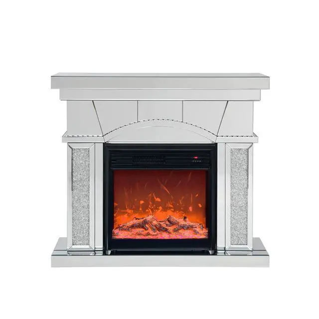 Alt view image 4 of 7 - W 46" X D 12.5" X H 41" Dome Door Acrylic Mirror Fireplace Cabinet, Tv Fireplace Cabinet