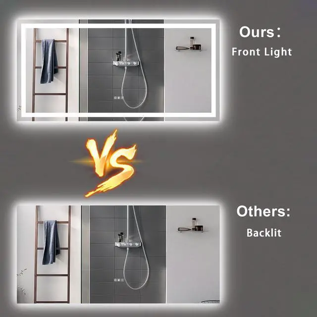 Alt view image 6 of 7 - 72"×36" Led Mirror Light Bathroom,Anti-Fog & Dimming Led Bathroom Vanity Mirror