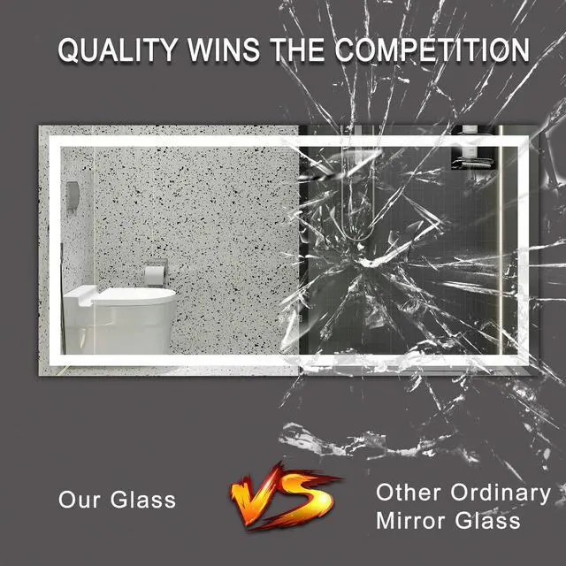 Alt view image 7 of 7 - 72"×36" Led Mirror Light Bathroom,Anti-Fog & Dimming Led Bathroom Vanity Mirror