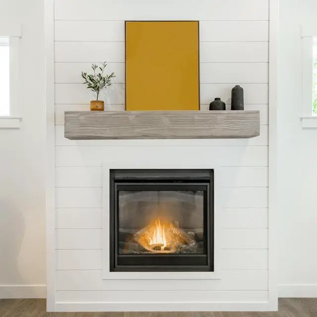 Alt view image 2 of 7 - 72" Rustic Wood Fireplace Mantel,Wall-Mounted & Floating Shelf For Home Decor
