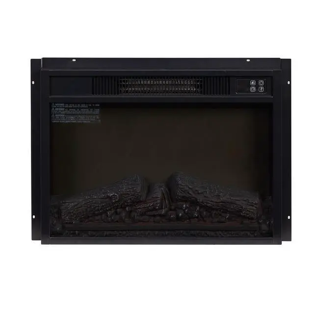 Alt view image 4 of 7 - Electric Fireplace Insert 23" 1400W 120V ,Equipped With Remote Control, Ultra Thin Heater With Log Set & Realistic Flame - Black
