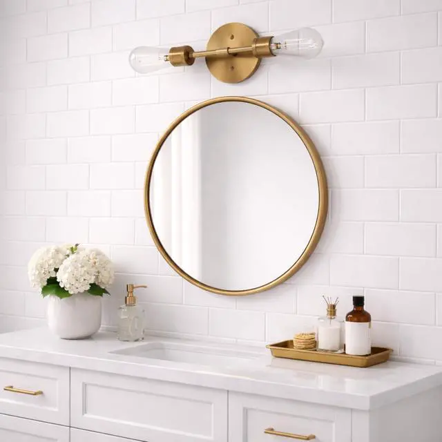 Alt view image 6 of 7 - Reverie Double Lights Bathroom Wall Sconce Over Mirror Bedroom Hallway Entryway 5"W × 10.75"H × 5"E