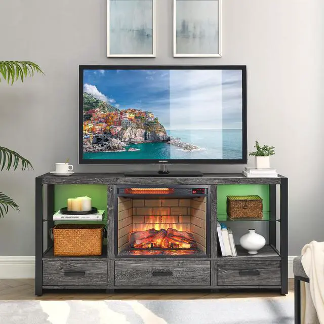 Alt view image 2 of 7 - 23 Inch Infrared Quartz Heater Fireplace Insert -Woodlog Version With Brick