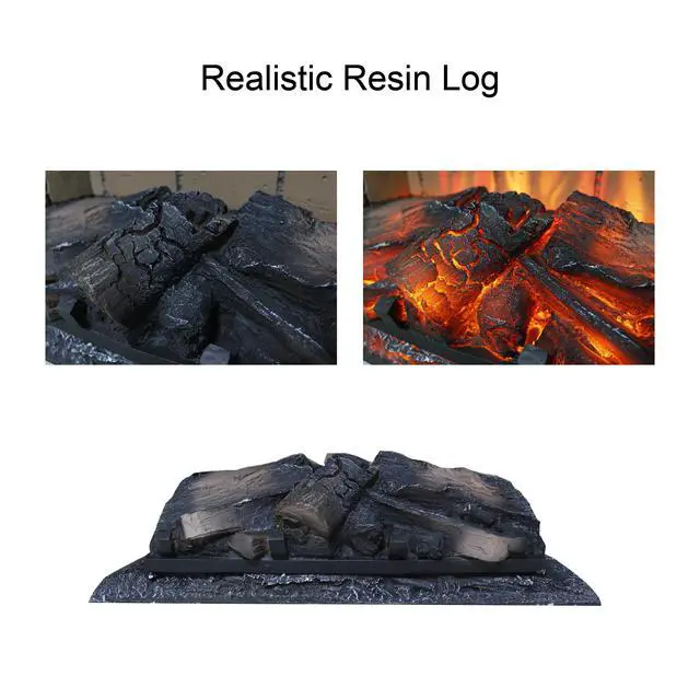 Alt view image 6 of 7 - 23 Inch Infrared Quartz Heater Fireplace Insert -Woodlog Version With Brick