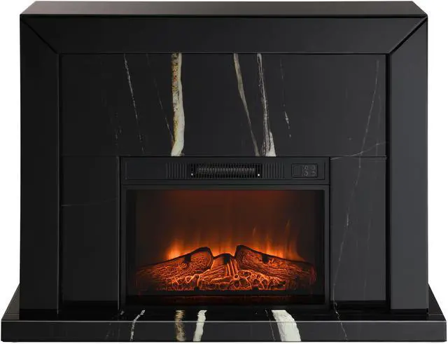 Alt view image 5 of 6 - Drisana Black Mirrored Finish Fireplace