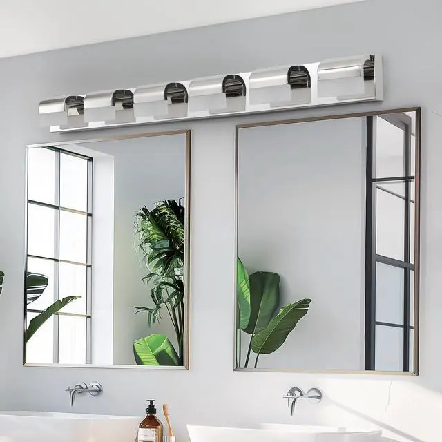Alt view image 2 of 7 - Modern Bathroom Vanity Lighting 6-Light Led Vanity Lights Over Mirror Bath Wall Lighting