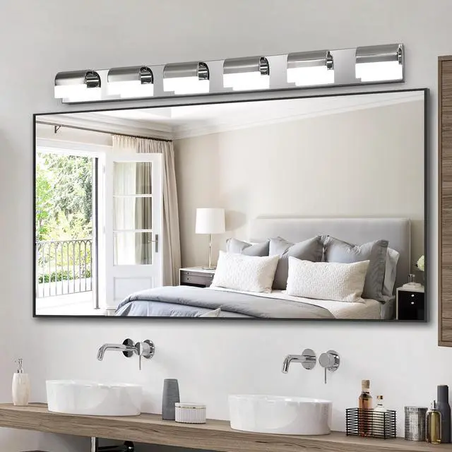 Alt view image 4 of 7 - Modern Bathroom Vanity Lighting 6-Light Led Vanity Lights Over Mirror Bath Wall Lighting