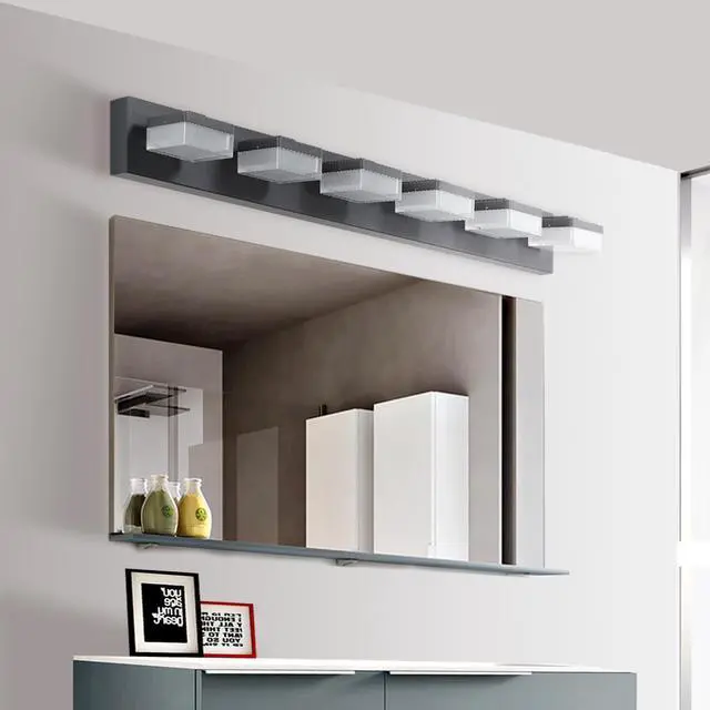 Alt view image 2 of 7 - Modern 6-Light Black Led Vanity Mirror Light Fixture for Bathrooms and Makeup Tables