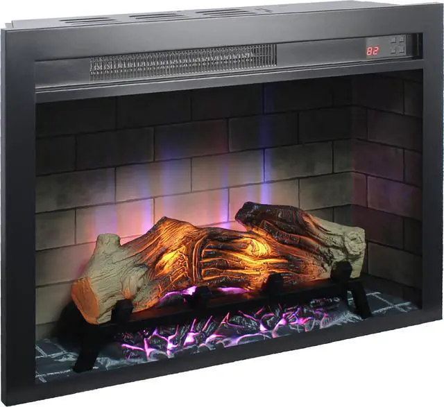 Alt view image 2 of 7 - 28 Inch Electric Fireplace Insert, Multicolored Flames