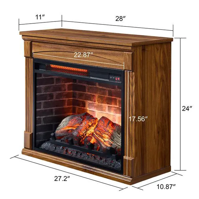 Alt view image 2 of 6 - 28 Inch Tv Media Entertainment Center With Electric Fireplace