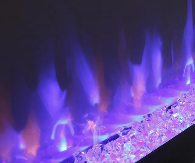Alt view image 3 of 7 - Smart 60" Wifi-Enabled Electric Fireplace Heater, Recessed In-Wall And Wall-Mounted