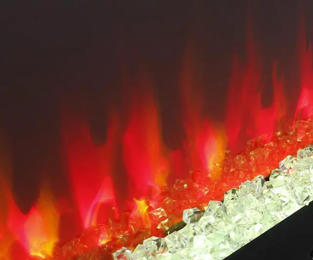 Alt view image 4 of 7 - Smart 60" Wifi-Enabled Electric Fireplace Heater, Recessed In-Wall And Wall-Mounted
