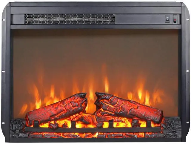 Main image of 23 Inch Electric Fireplace Insert Heater With Log Set & Realistic Flame, Overheating Protection Without Control