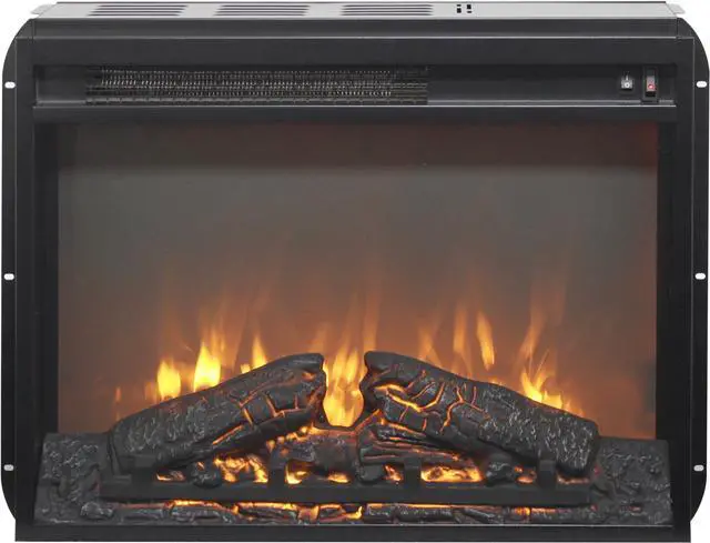 Alt view image 6 of 7 - 23 Inch Electric Fireplace Insert Heater With Log Set & Realistic Flame, Overheating Protection Without Control