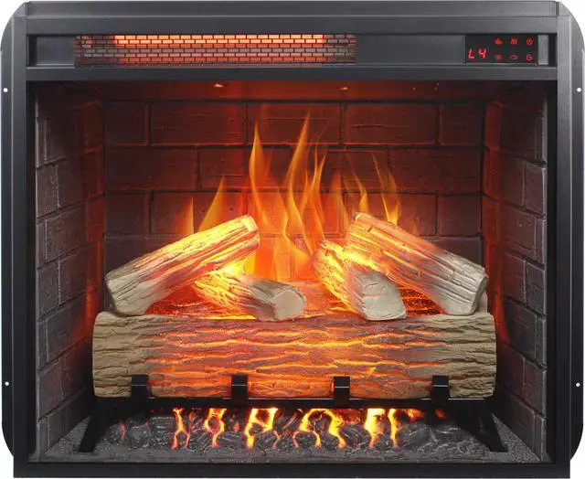 Alt view image 6 of 7 - 23 Inch Infrared Heating Electric Fireplace Insert, With Log Set & Realistic Flame, Remote Control With Timer, Overheating Protection