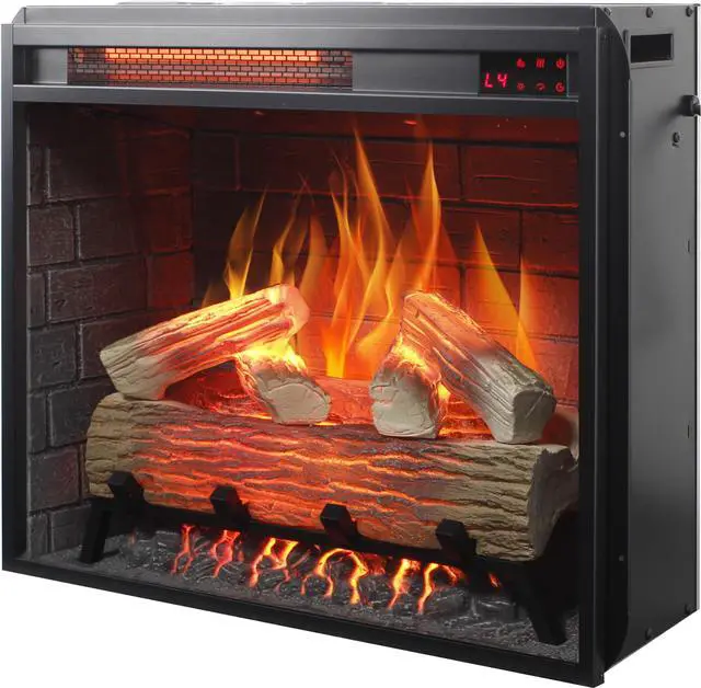 Alt view image 7 of 7 - 23 Inch Infrared Heating Electric Fireplace Insert, With Log Set & Realistic Flame, Remote Control With Timer, Overheating Protection