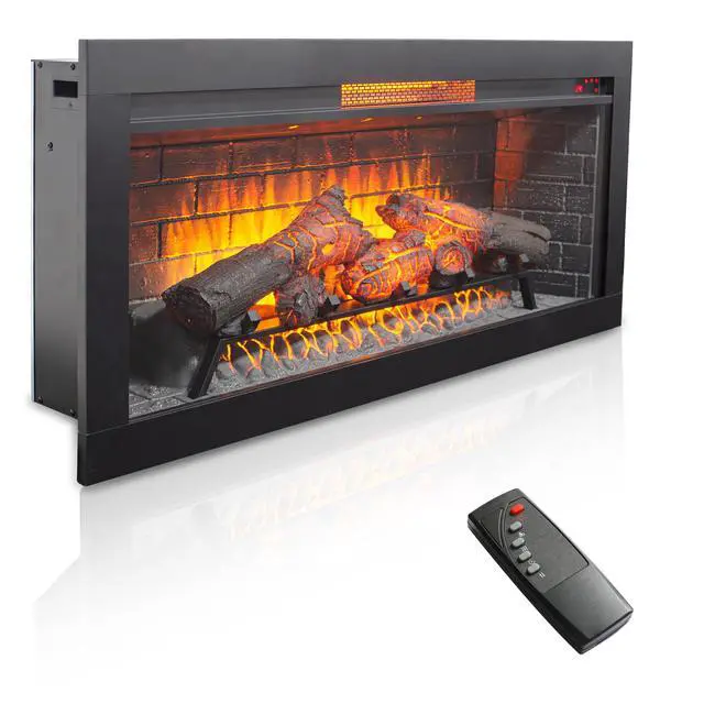 Alt view image 2 of 7 - 42 Inch Infrared Electric Fireplace With Removable Trim Kit Insert, Touch Panel Home Decor Heater