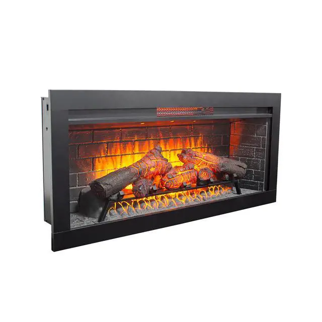 Alt view image 6 of 7 - 42 Inch Infrared Electric Fireplace With Removable Trim Kit Insert, Touch Panel Home Decor Heater