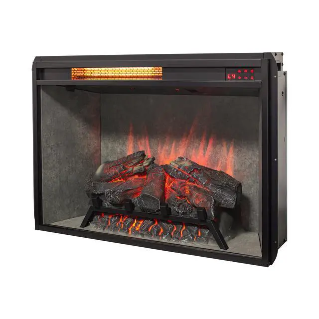 Alt view image 2 of 7 - 28 Inch Infrared Electric Fireplace Insert, Touch Panel Home Decor Heater,Realistic Flames, 4 Colors And 5 Levels To Adjust