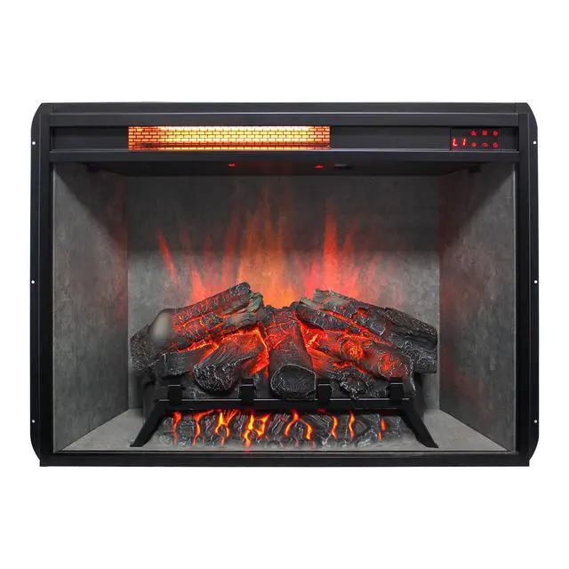 Alt view image 3 of 7 - 28 Inch Infrared Electric Fireplace Insert, Touch Panel Home Decor Heater,Realistic Flames, 4 Colors And 5 Levels To Adjust