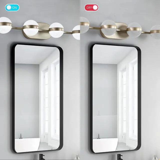 Alt view image 2 of 7 - 43" Gold Minimalist Led Bathroom Vanity Light with Crystal Sand Acrylic Shades, 6-Light Wall Mounted Decorative Lighting Fixture, Suitable for Bathroom Vanity Mirror