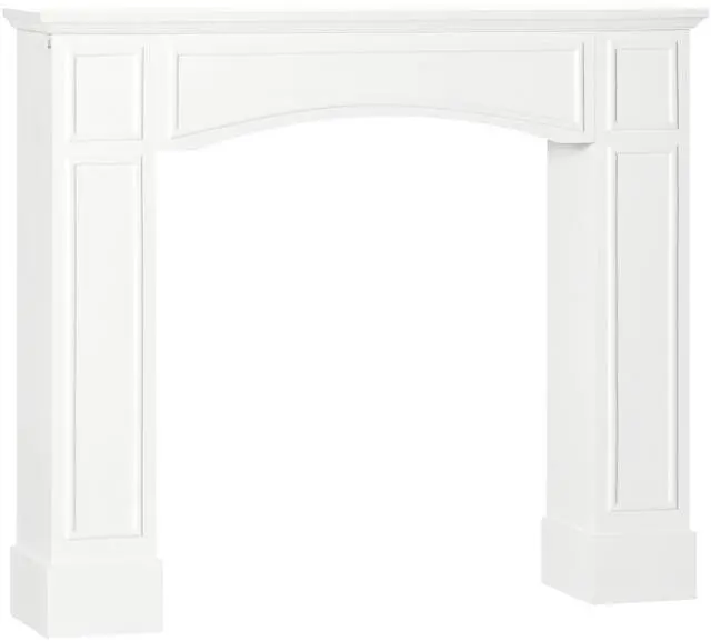 Main image of Homcom Modern Fireplace Mantel, Surround Mantels For Fireplace With Decorative Pattern Interior Width 29" White