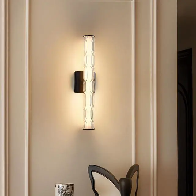 Main image of 19.7'' Black Bathroom Wall Sconce Set Of 2, Modern Single Sconce Wall Lighting, Upgrated K9 Crystal Bronze Wall Light, Bedroom Vanity Sconce, Wall Lamp for Living Room, Stairway, Hallway