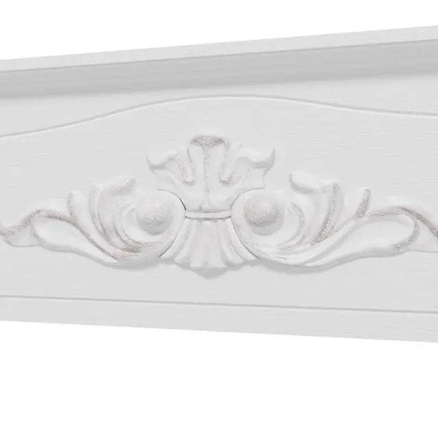 Alt view image 2 of 7 - Homcom Fir Wood Fireplace Mantel Surround, 44.75" W X 40" H, Freestanding Electric Fireplace Stove Mantel, Distressed White