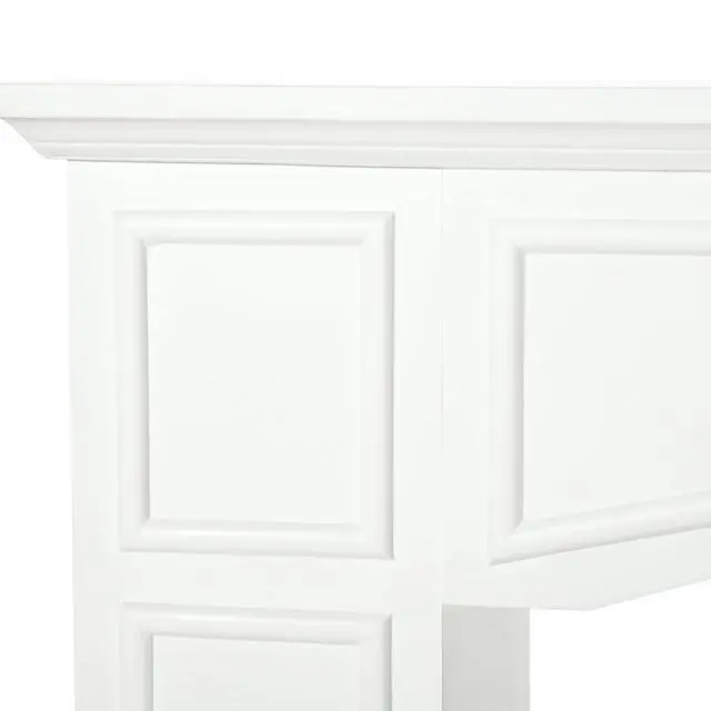 Alt view image 4 of 7 - Homcom Modern Fireplace Mantel, Surround Mantels For Fireplace With Decorative Pattern Interior Width 29" White