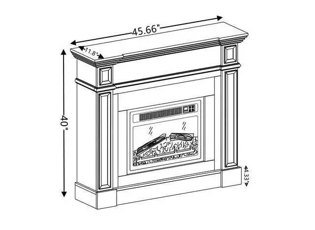 Alt view image 3 of 4 - Only Mantel (Not Included 23" Fireplace)--White, 45.6"W*11.8"D*40"H