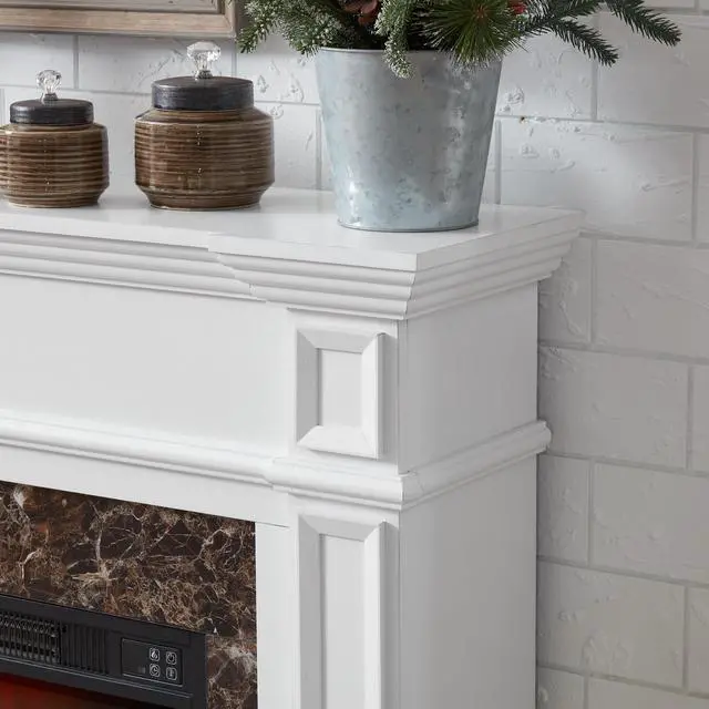 Alt view image 4 of 4 - Only Mantel (Not Included 23" Fireplace)--White, 45.6"W*11.8"D*40"H